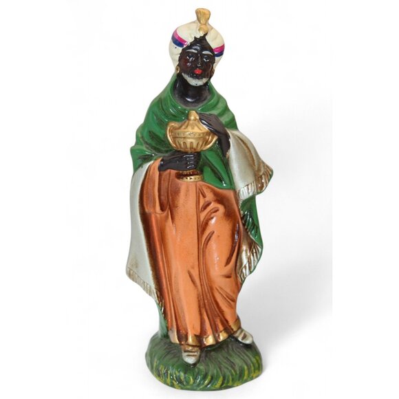 Vintage Hand-Painted Nativity Scene Set 12-Piece Christmas Décor Figures & Wood - Picture 2 of 12